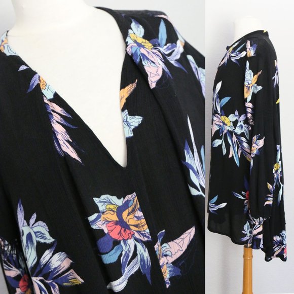 Free People Tree Swing Tunic Mini Dress S Night Combo Orchid Vibrant Floral $128 - Picture 14 of 16